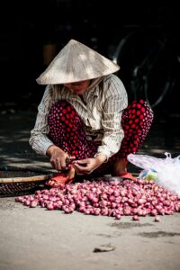 Vietnam woman working. Stock