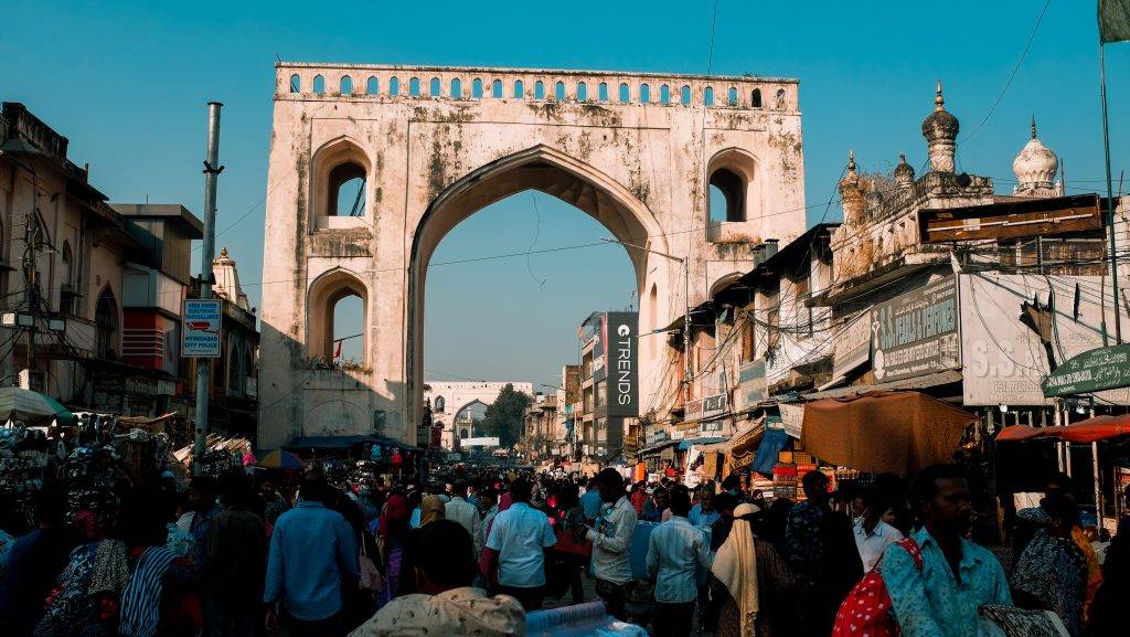 Street archway in India