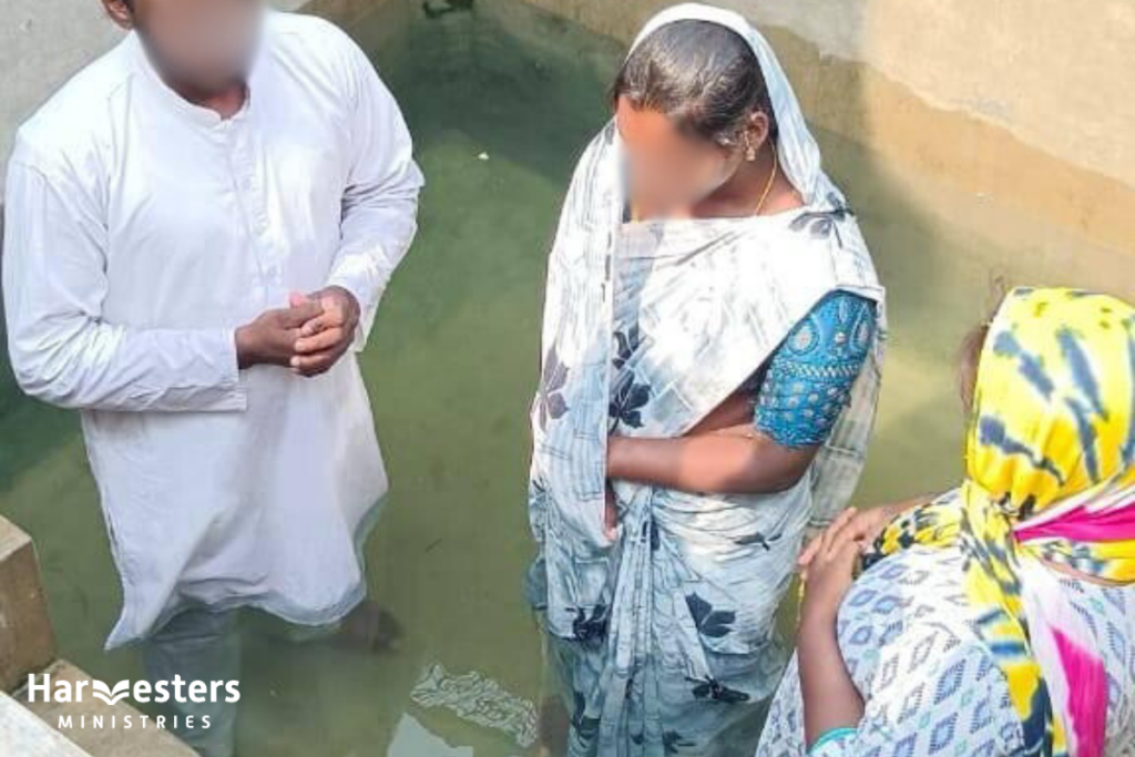 A baptism in India. Harvesters Ministries